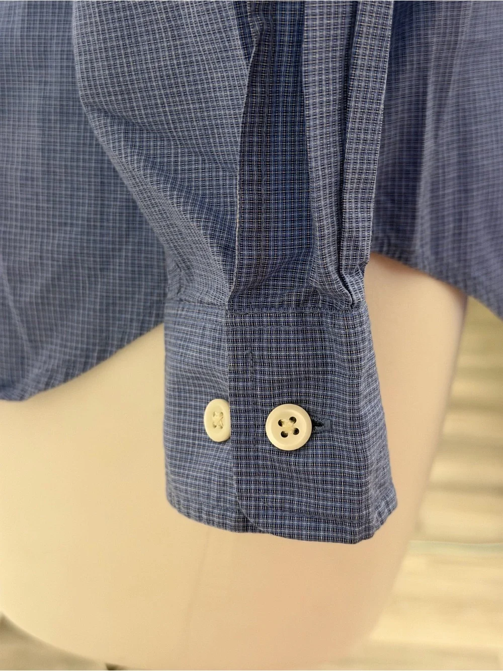 Banana Republic Blue Micro-Check Dress Shirt